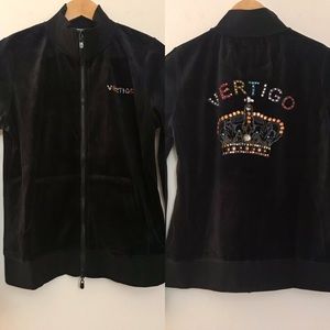 New Vertigo Rhinestone Velour Sweater